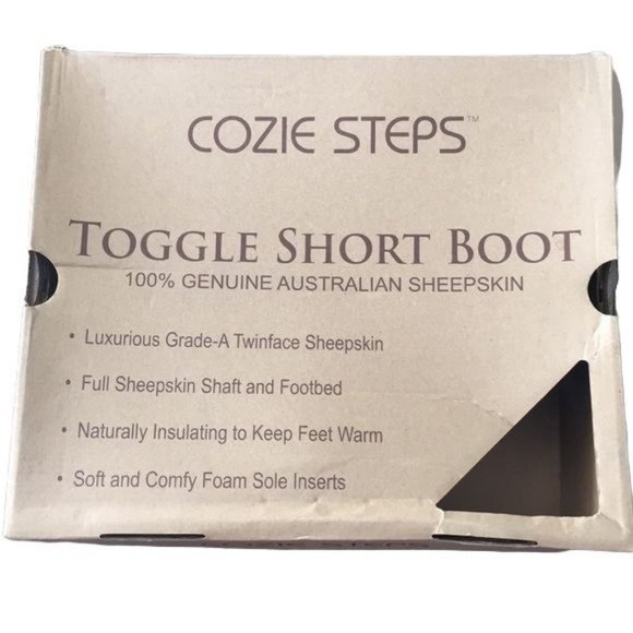 Cozie Steps Chocolate Brown Sheepskin Short Boots 8 - Picture 8 of 9